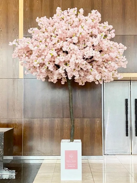 Factory Wholesale Artificial Indoor Cherry Blossom Tree Pink Flower Wedding Decorative