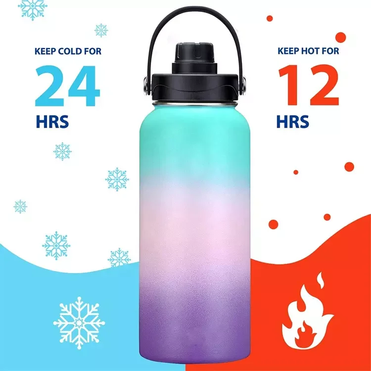 OEM factory manufacturing Camping large capacity 32oz stainless steel drinkware Sports bottles with handle
