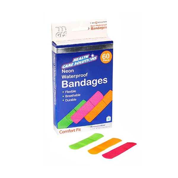Three assorted Neon Color Printed Band Aid Waterproof and Breathable Adhesive Bandage