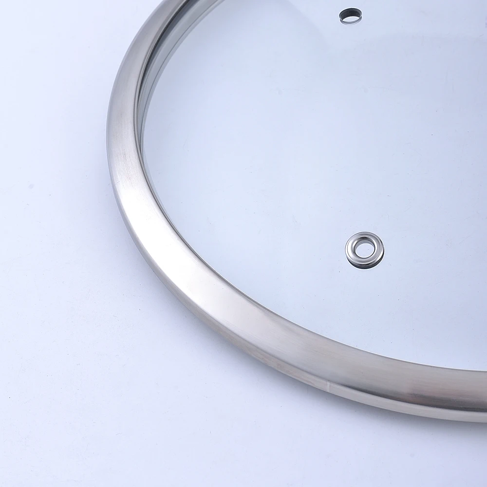 Special Design Widely Used Square Tempered Glass Pan Cover With Handle Aluminum Pan Oval Glass Cover