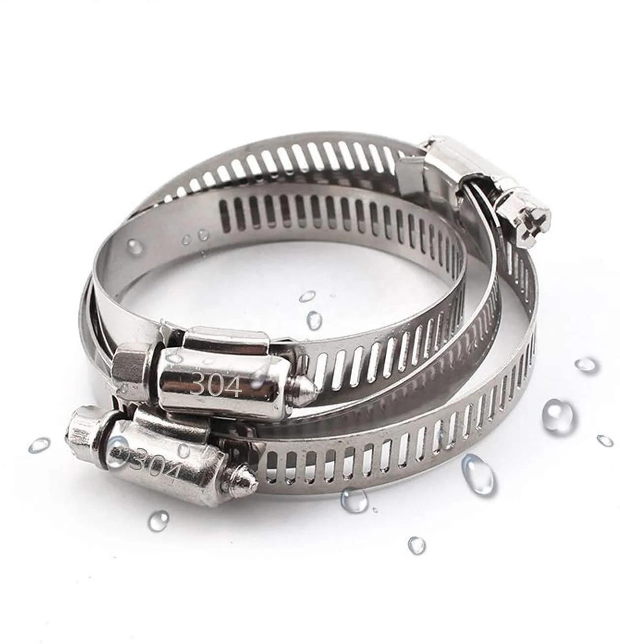 Adjustable construction material Stainless steel hose clamps for plumbing automotive and mechanical applications