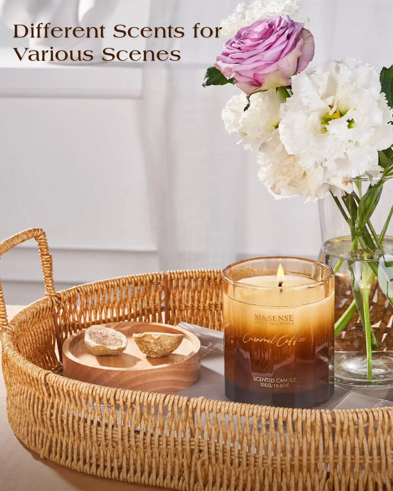 Wanhua Natural Soy Long Lasting Slow Burning Candle 10.6oz 60 Hours Burn Scented candles