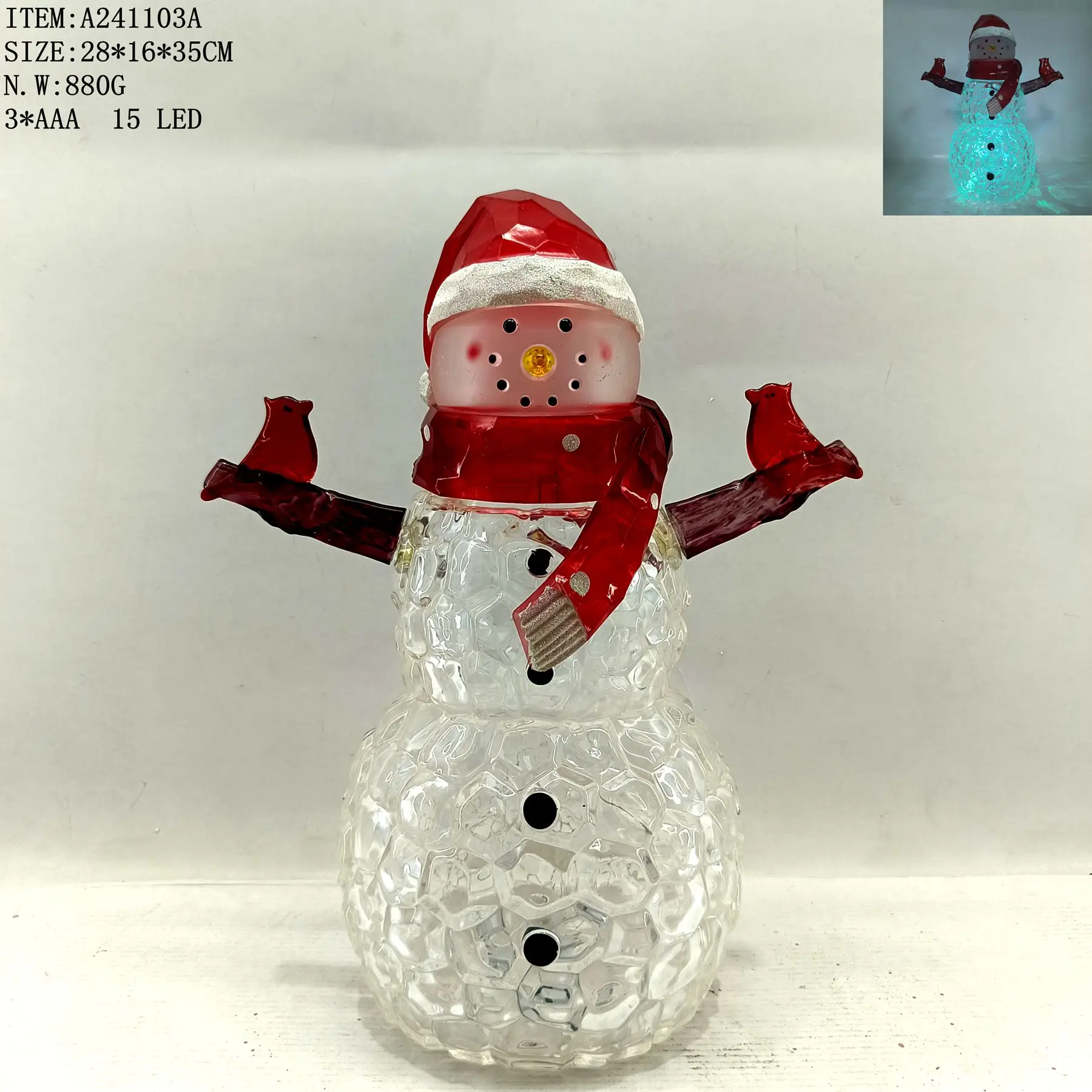 2024 Factory price wholesale acrylic Christmas snowman led Christmas lights