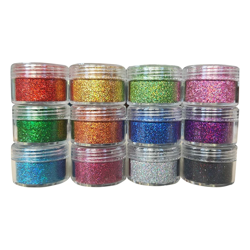 10g/bottle High Quality Laser Glitter Powder Multi Color Glitter Powder For Nail Art Slime