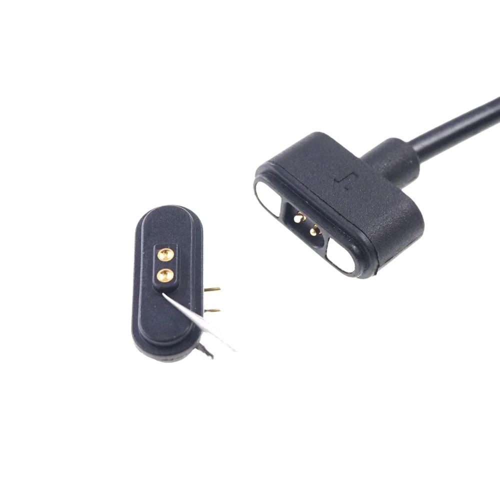 2.2 MM Pitch Waterproof Pad Straight Head Pogo Pin 2 Connector Right Angle Female Strong Force Magnetic Charging USB