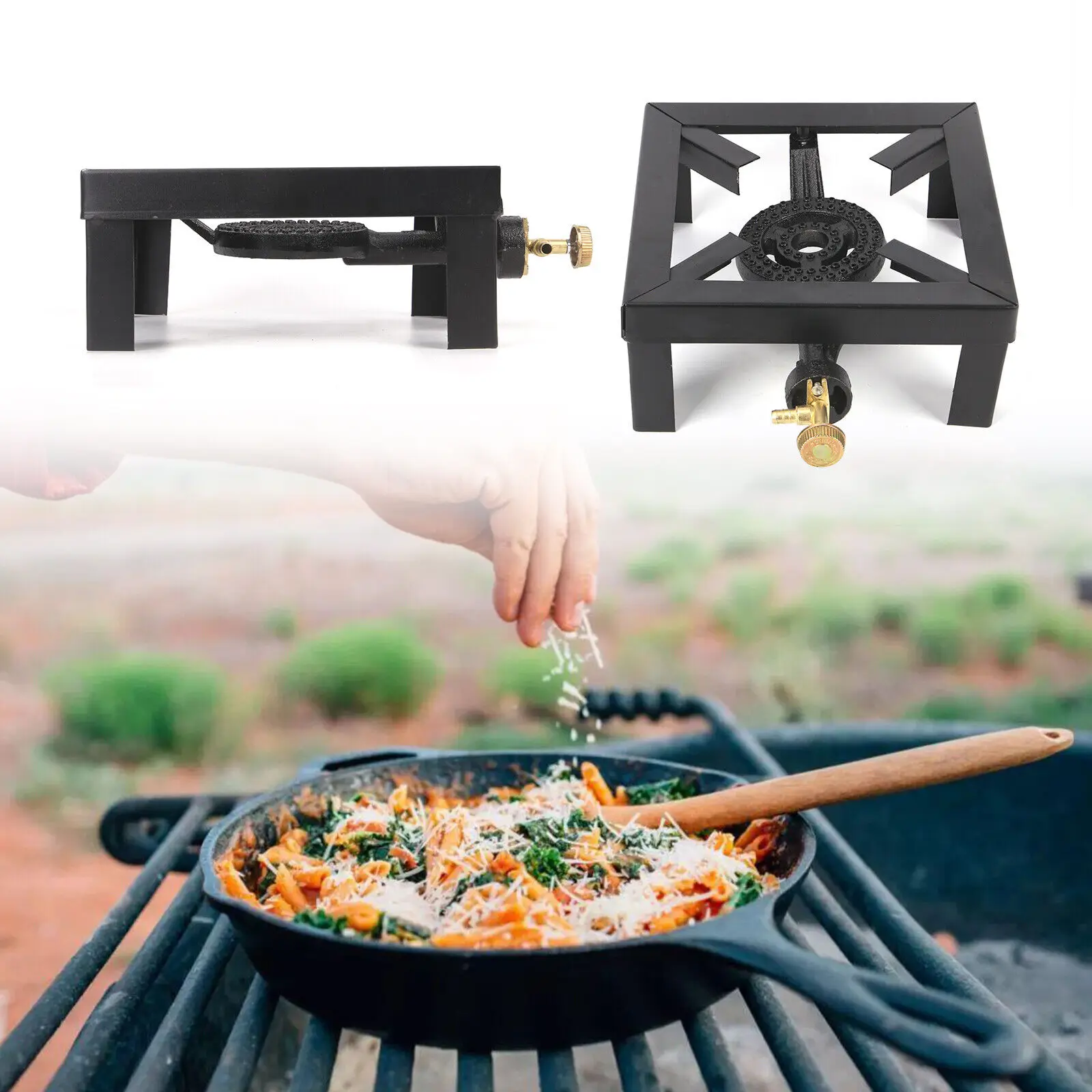 Portable Outdoor Camping Stove BBQ Cooker stove Iron LPG Single Propane Gas Boiling Ring Burner