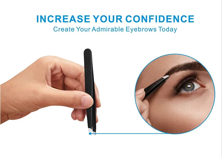 6 Pcs Tweezers Set for Women  Makeup Kit for Eyebrows with Curved Scissors