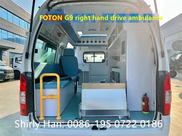 FOTON 4x2 правостороннее рулевое колесо скорой помощи машина передача пациента ICU
