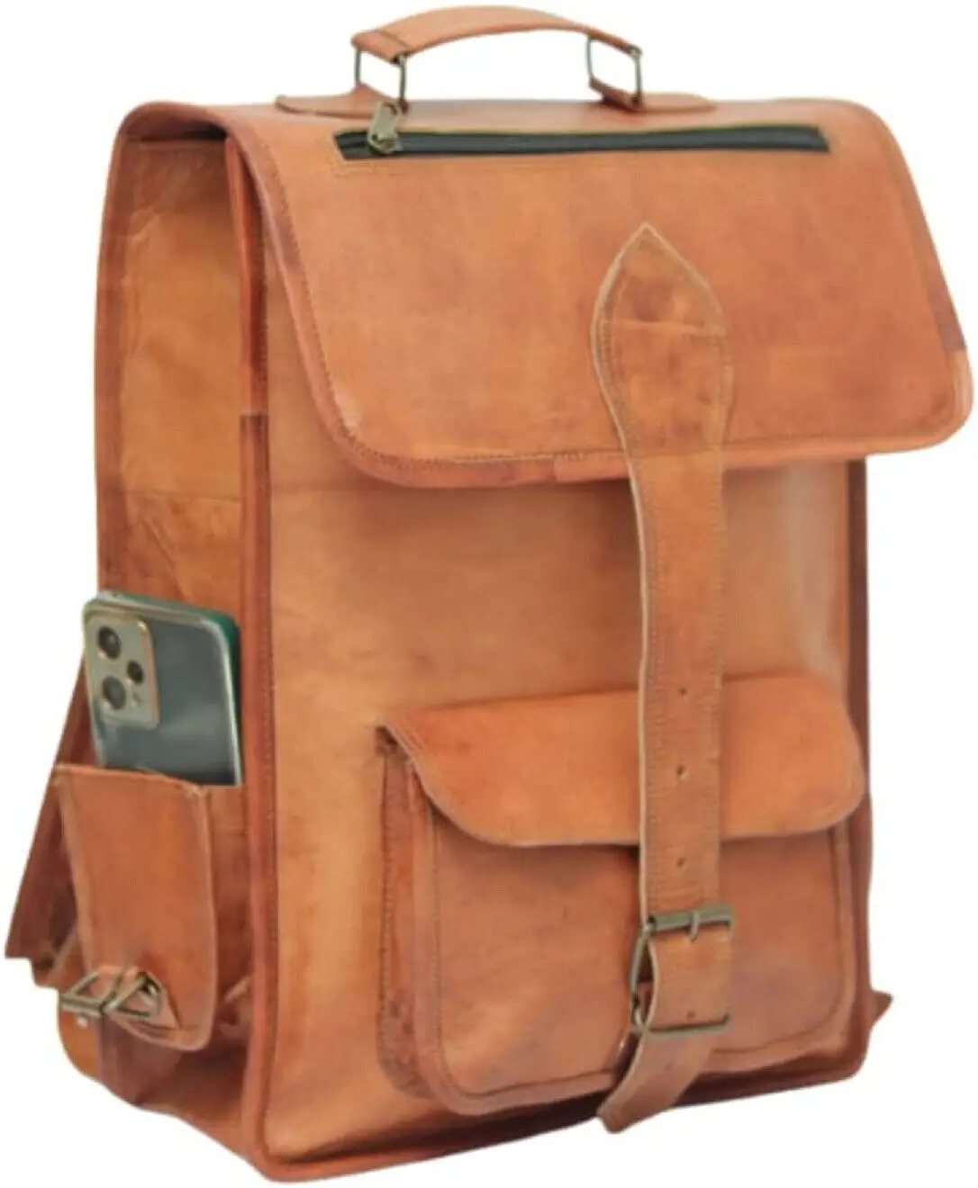 Trendy Stylish Leather Professional GVB Leather Messenger Backpack Travel Bag from Indian Exporter and Manufacturer