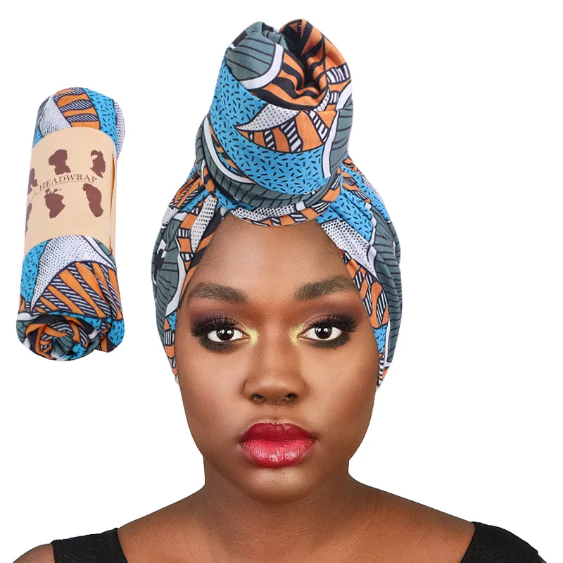 New Ethnic Style African Pattern Print Head Wrap Beauty Ladies DIY Headcloth Hair Turban Hat Cotton Scarf For Female