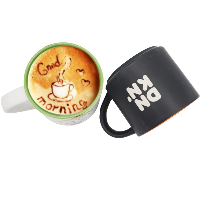 16oz red trendy mugs custom logo ceramic stoneware coffee tea matt black laser engrave mug