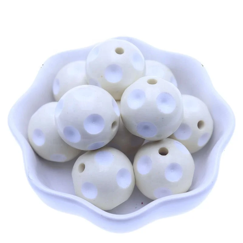 2015 Hottest Cheap 20MM Pink Large Loose Bulk Polka Dot Acrylic Plastic Fashion Bubblegum Beads For Chunky Jewelry Wholesale