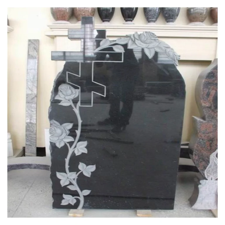 Modern and Traditional Natural Stone Granite Tombstones Customized Size Headstone Monuments for Cemetery Use