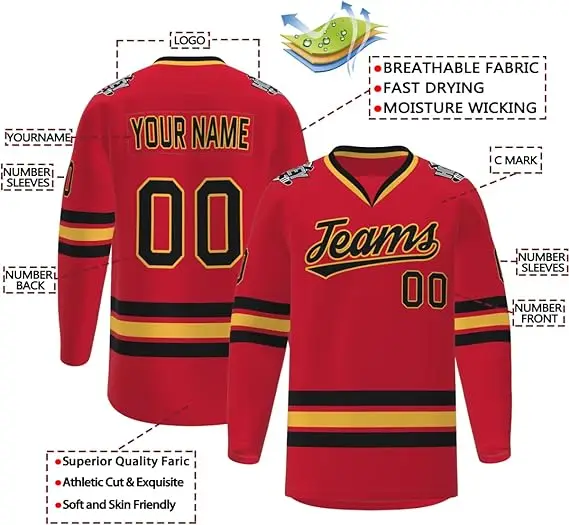 OEM Service Good Quality Stitched Ice Hockey Jersey Comfortable Sports Game Ice Hockey Uniform Manufacture