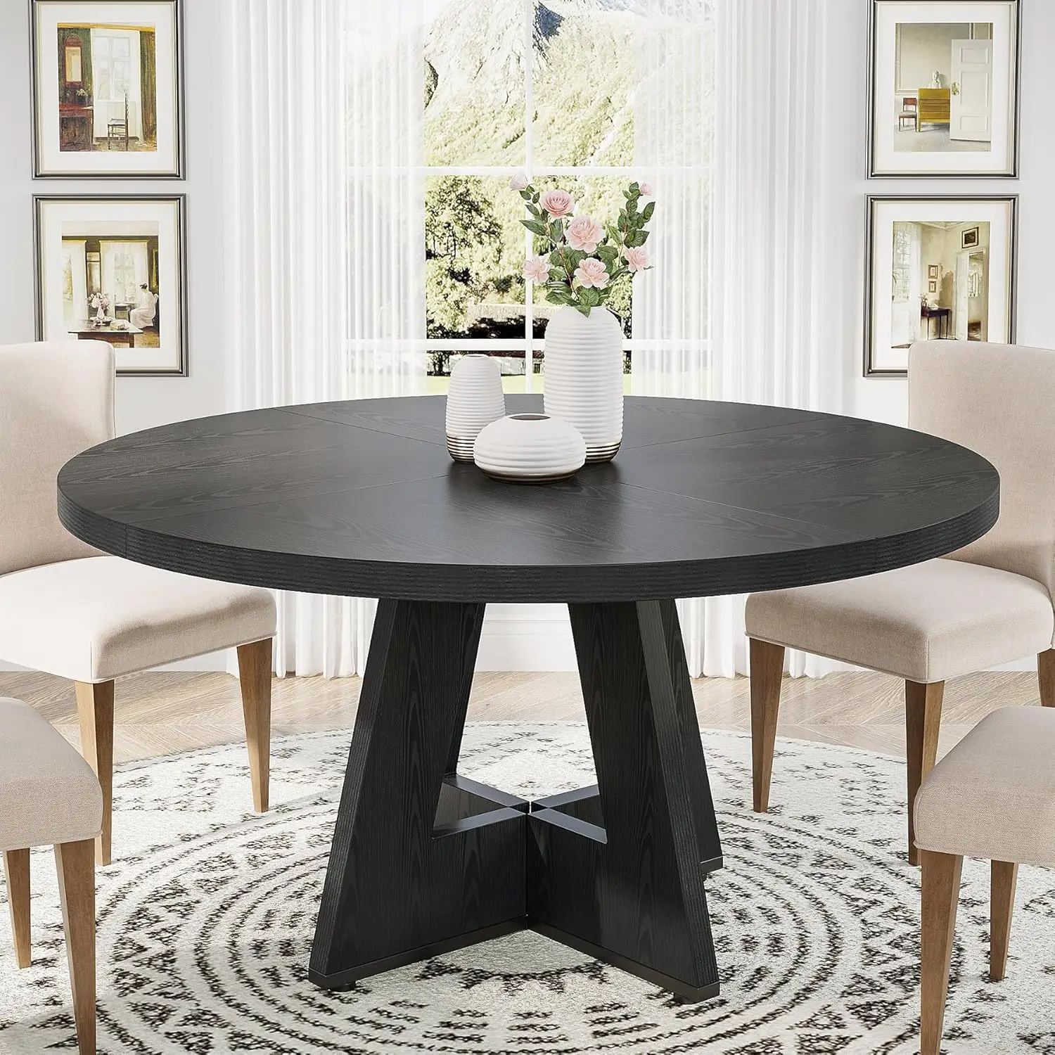 Promotion luxurydining table setsolid wood dining table 6 seats