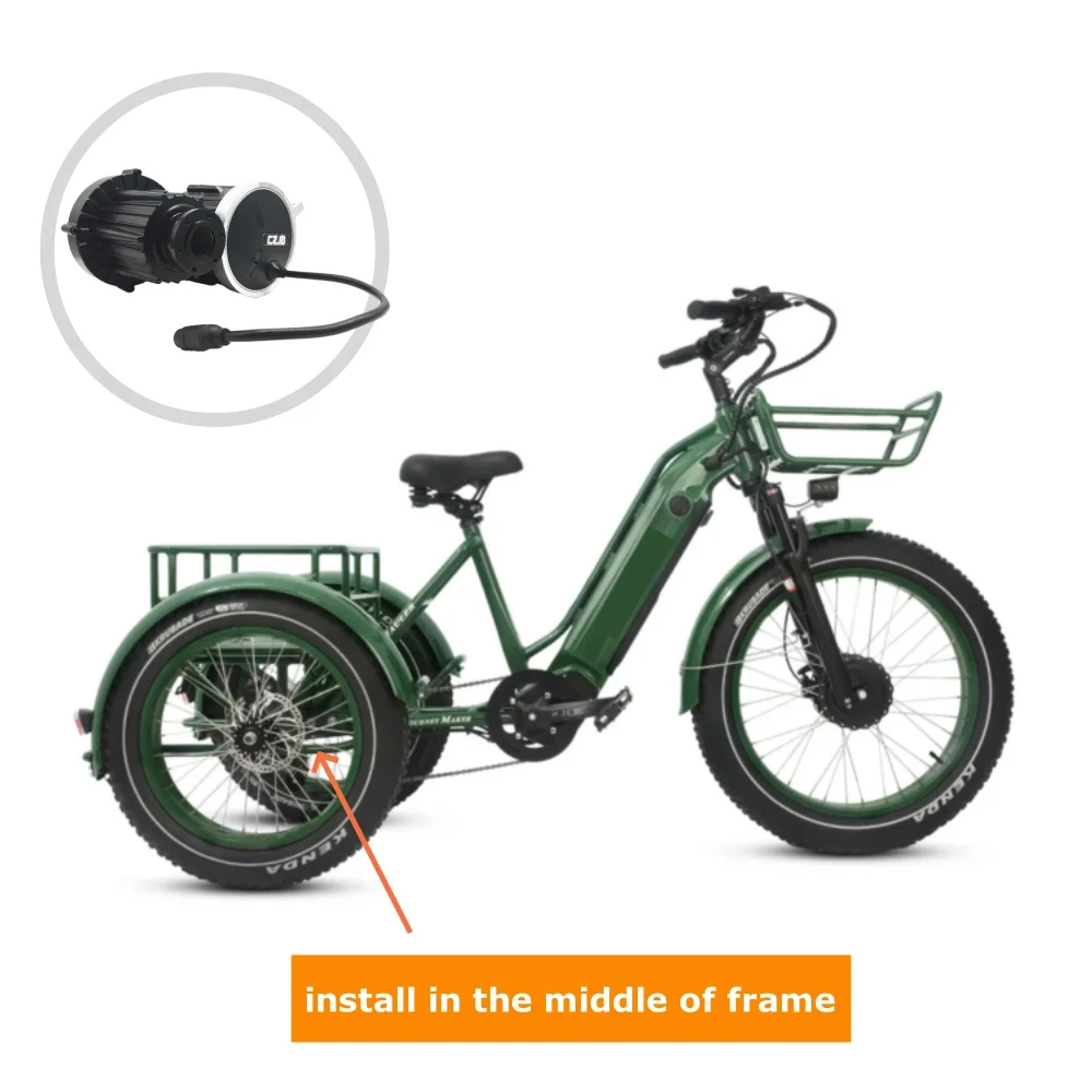 CZJB high efficiency differential motor for electric tricycle 48v 500w