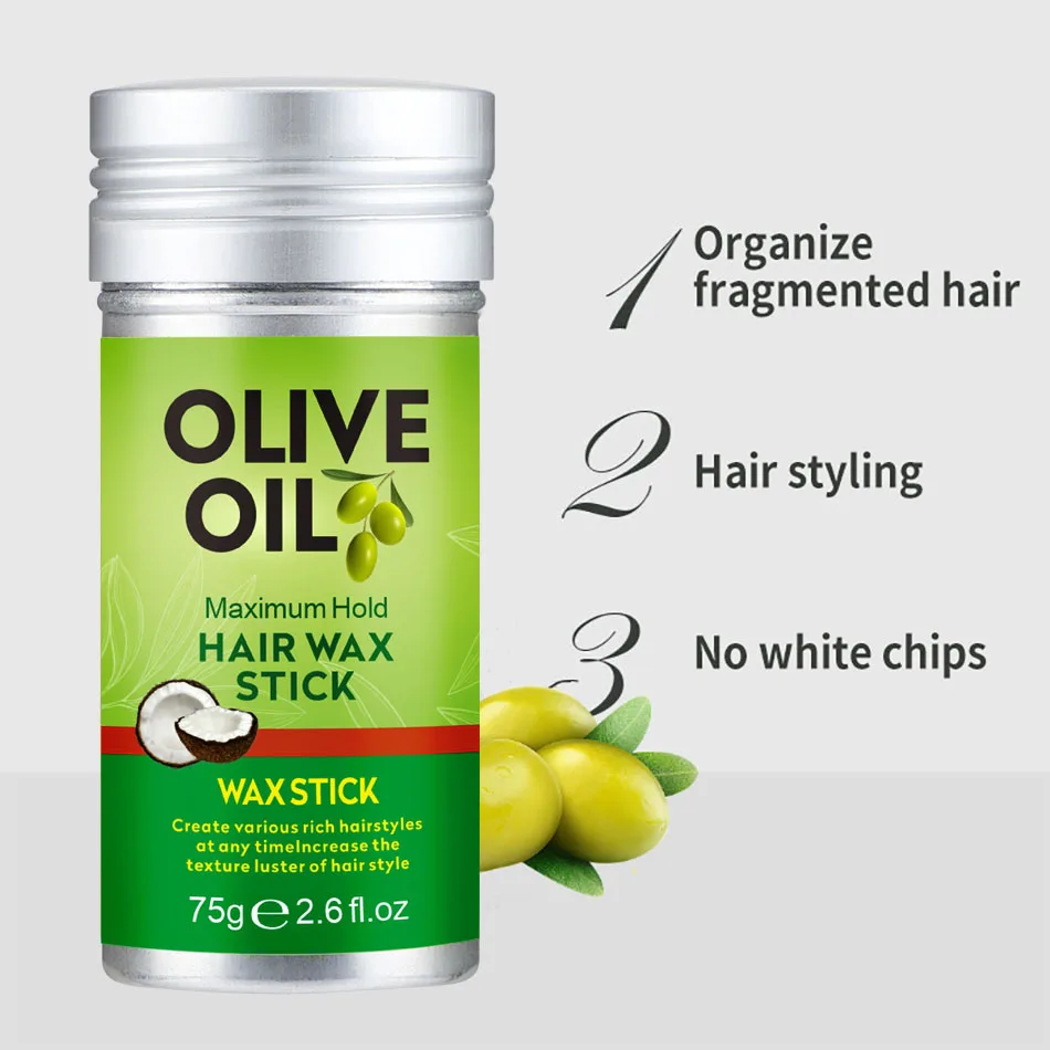 Custom Service Women Men Hair Styling Flyway olive Wax Stick Strong Hold Hair Wax Stick For Flyways