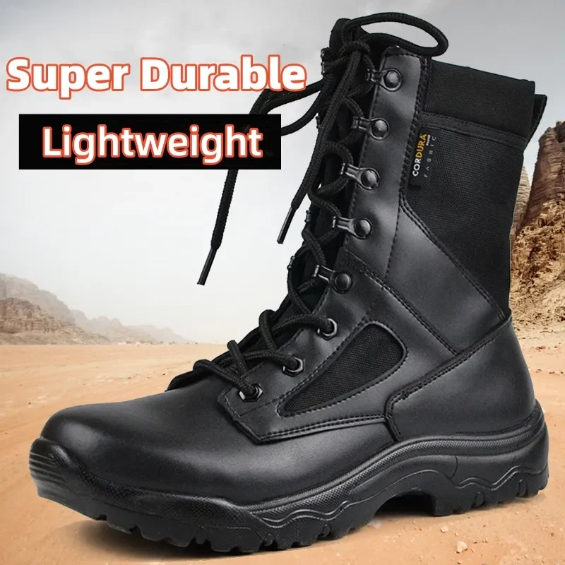 Hot Sales Breathable Mesh Light Weight Genuine Leather High-Cut Delta CQB Tactical Boots