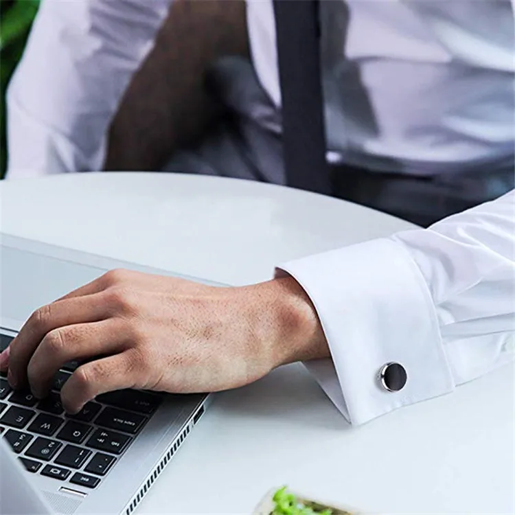 
men luxury blank cufflinks stainless steel cufflinks and studs set for tuxedo shirts business wedding 