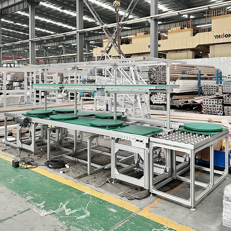 Langle Production Conveyor Systems Speed Free Flow Chain Line Assembly System for Pallet Transfering