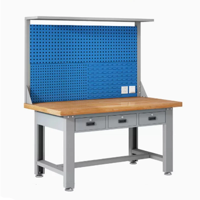 Factory Outlet Workshop Parallel Three Draws Portable Multifunction Wood Table Workbench