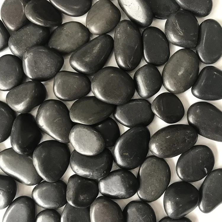 
Chinese natural NJ203 high polished black pebble stone cobblestone 