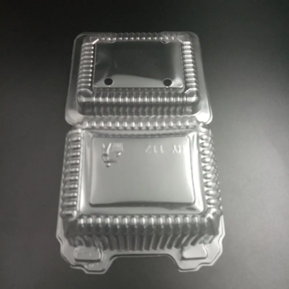 Tamper Proof Plastic Hinged Container Plastic Transparent Pet Tamper Evident Container For Deli Food Fresh Fruit Vegetable Salad