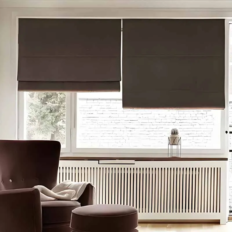 Classic Blackout Roman Shades fabric Coated Thermal Insulation Cordless 100% black out blinds roman blinds for Windows