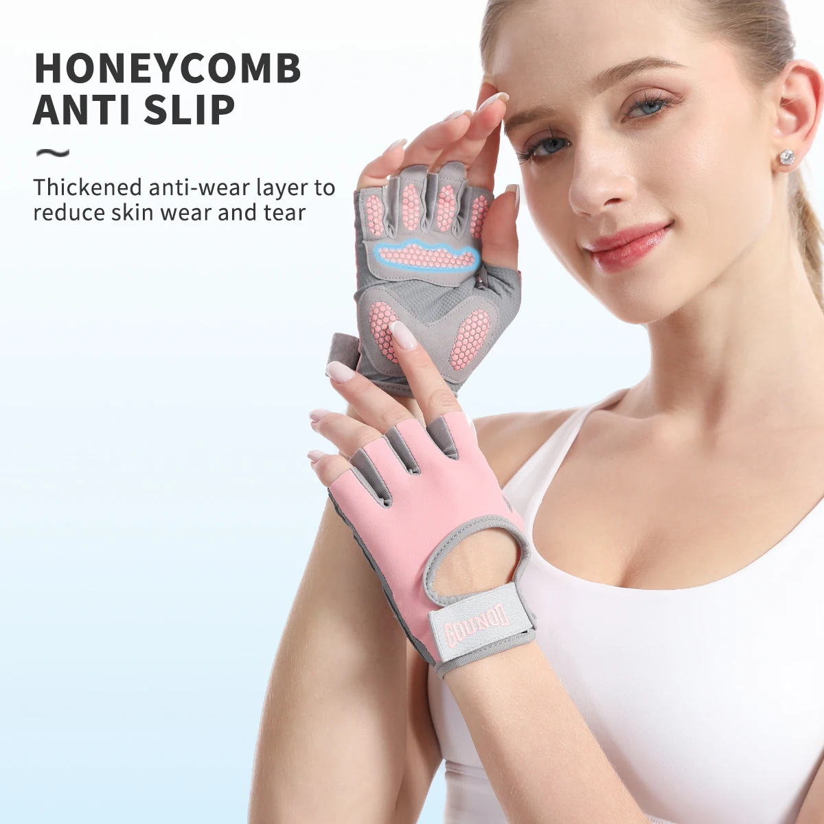 Half Finger Sports Gloves Silicone Non-slip And Thick Palm Pads For Women Fitness Equipment Exercise Gloves