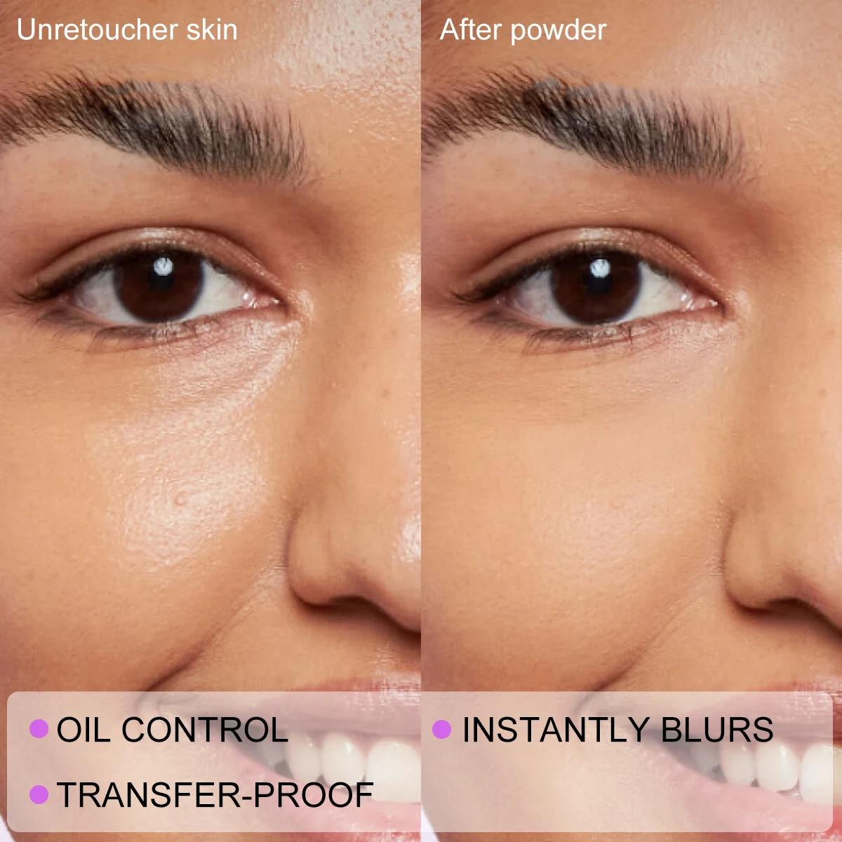 Soft Focus Ultra-fine Waterproof Purple Matte Setting Powder Wholesale Bulk Transfer-Proof Oil Control Setting Powder Palette