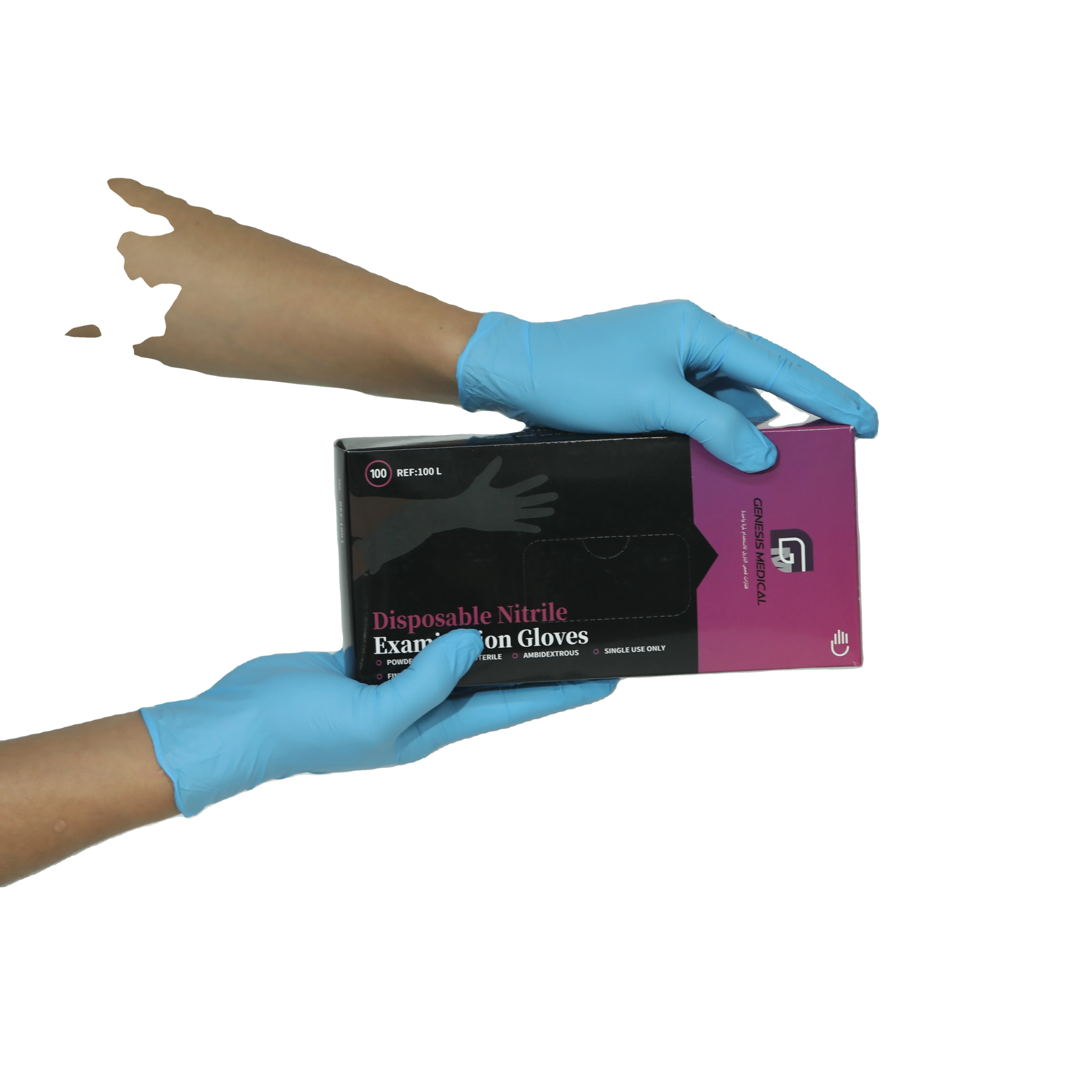 Free sample  High cleanliness softness Disposable sky blue  Powder Free non sterile   Nitrile Gloves
