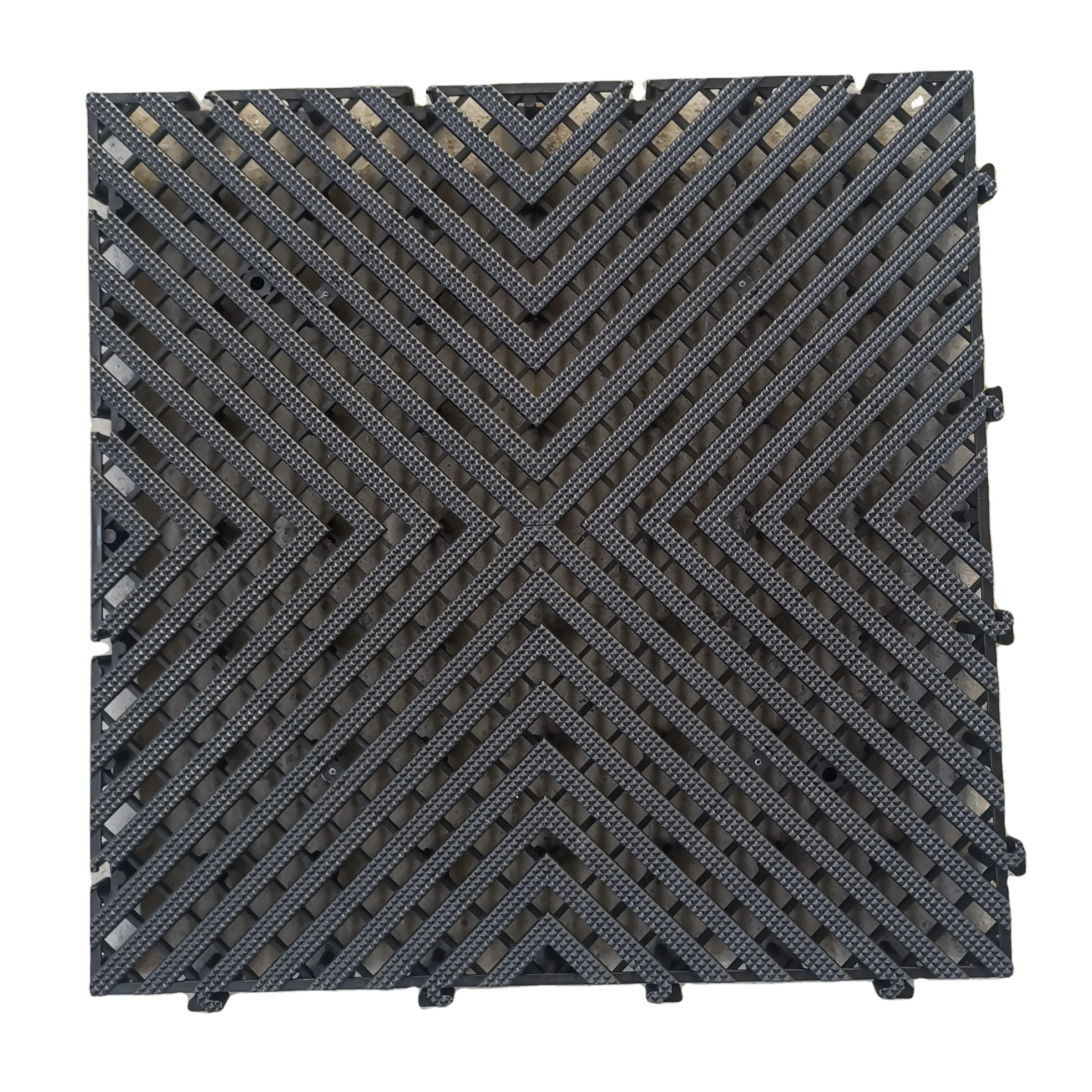 2024 best selling PP garage floor tile in interlocking plastic grid floor car wash flooring