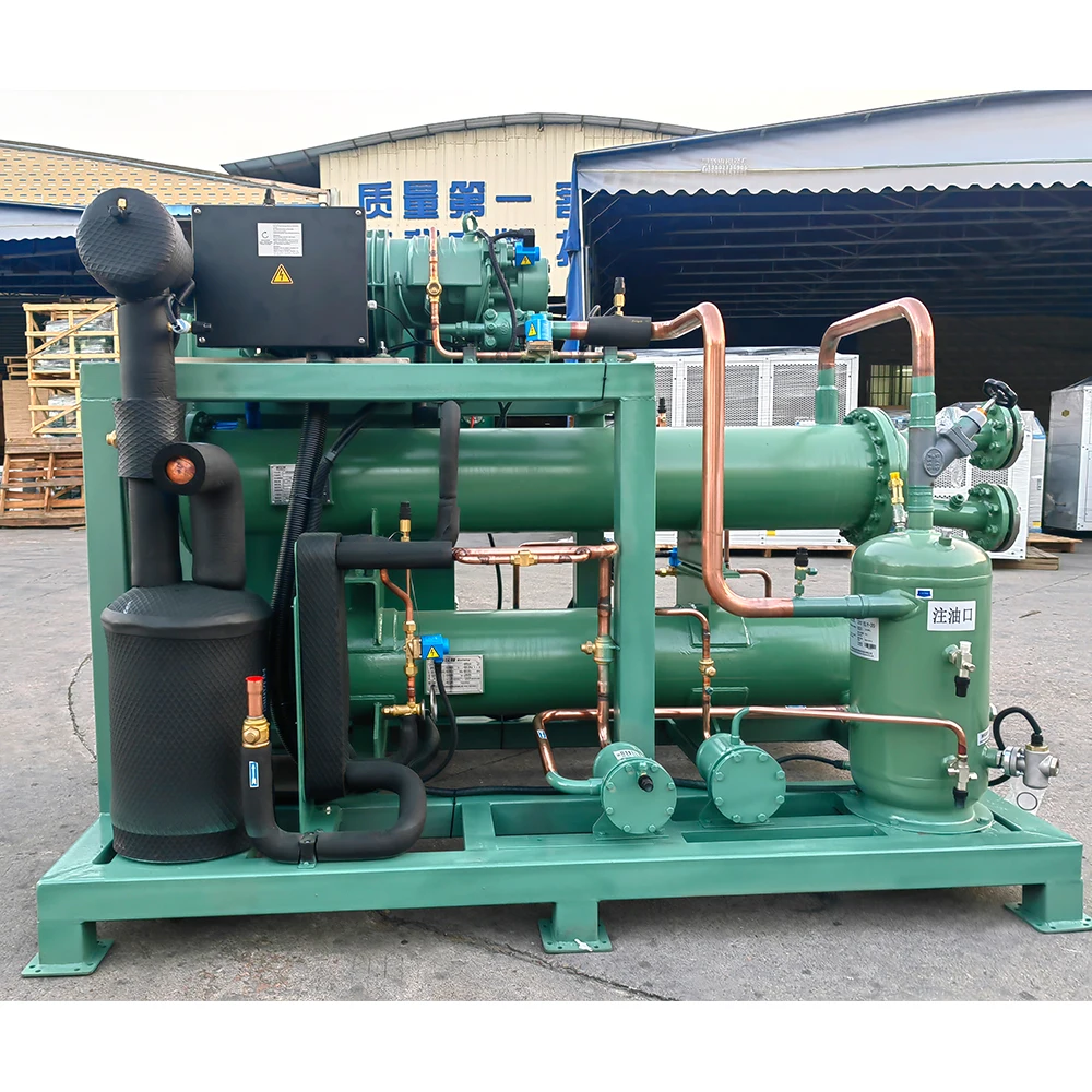 XMK 60HP Chiller Walk In Cooler Condensing Unit High reliability 120kW screw compressors HSN6451-50 380V -25 degree chiiler room