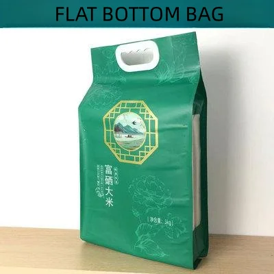 Customized 5kg 10kg Vacuum Heat Seal Laminated Plastic Organic Thailand Basmati Rice Packaging Bag with Handle