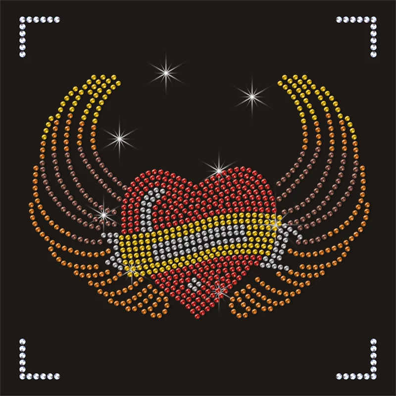 1V6P Rhinestone Transfer Machine with Heat Transfer Design 3D Iron-On Patches Cam Template for Rhinestone Patches