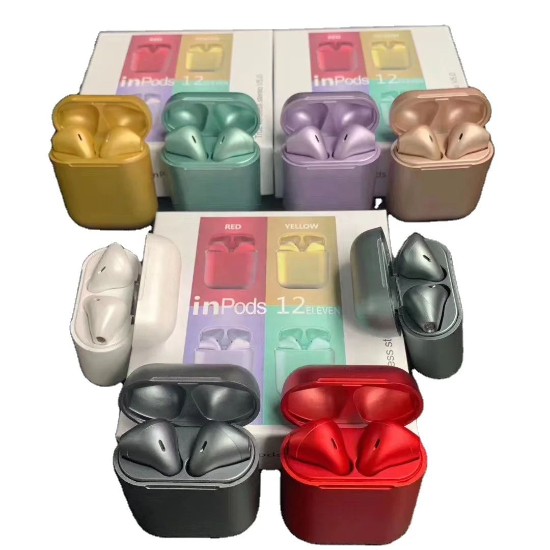 
Best China Mini original wireless i12 tws Inpods 12 metallic logam Wireless Headset inalambricos earphone for pc 