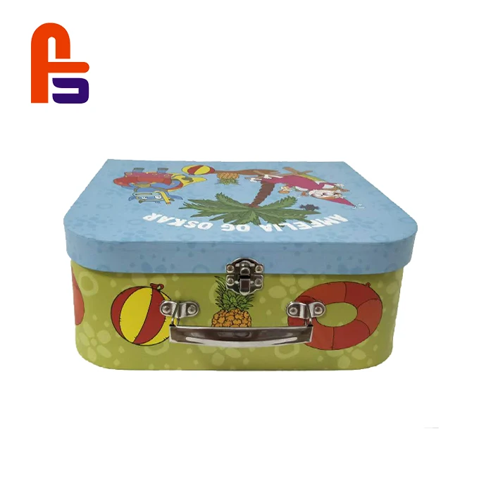 Manufacturer Cardboard Suitcase Packaging Box Red Color Custom Paper Kraft Pink Paper Gift Box with Magnetic Lid Handle Shopping