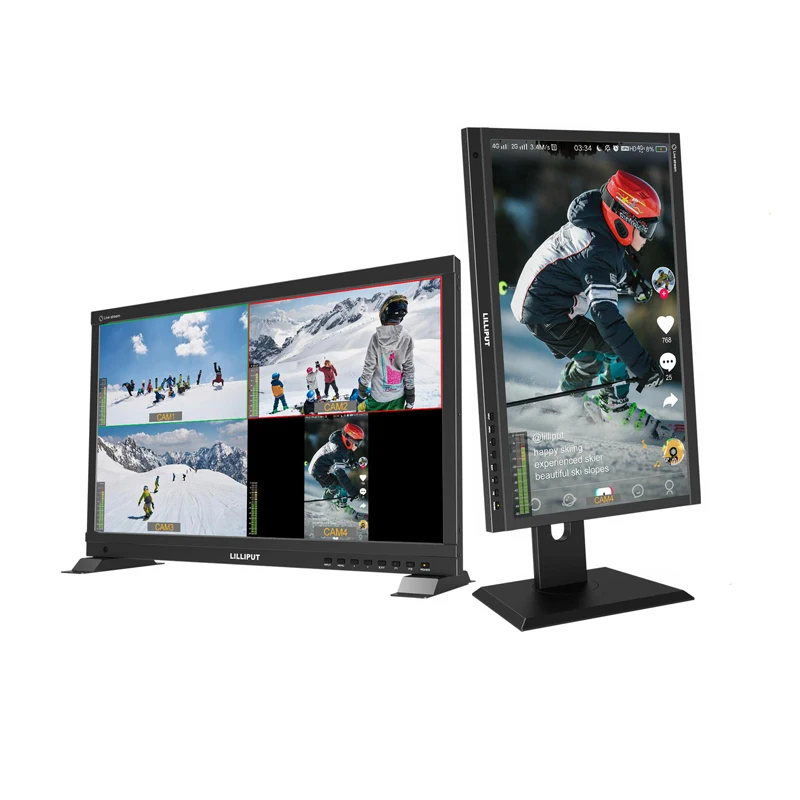Lilliput PVM220S 21.5 inch live streaming Quad Split Multiview broadcast monitor with FHD display for professional