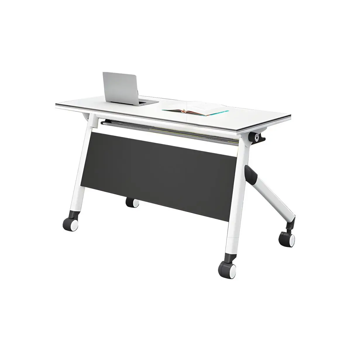 Modern Office Room office desk furniture Mobile Metal Folding Training Table with caster