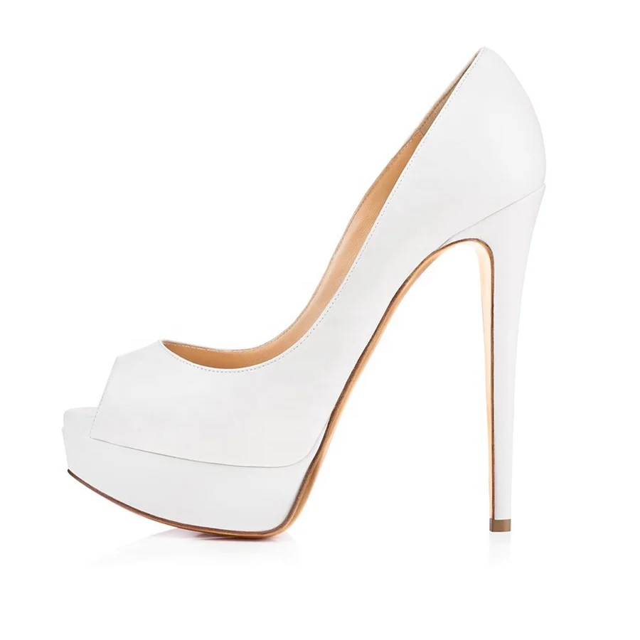 16CM Light Pink Sequins Peep Toe Platform Stiletto High Heel Pumps