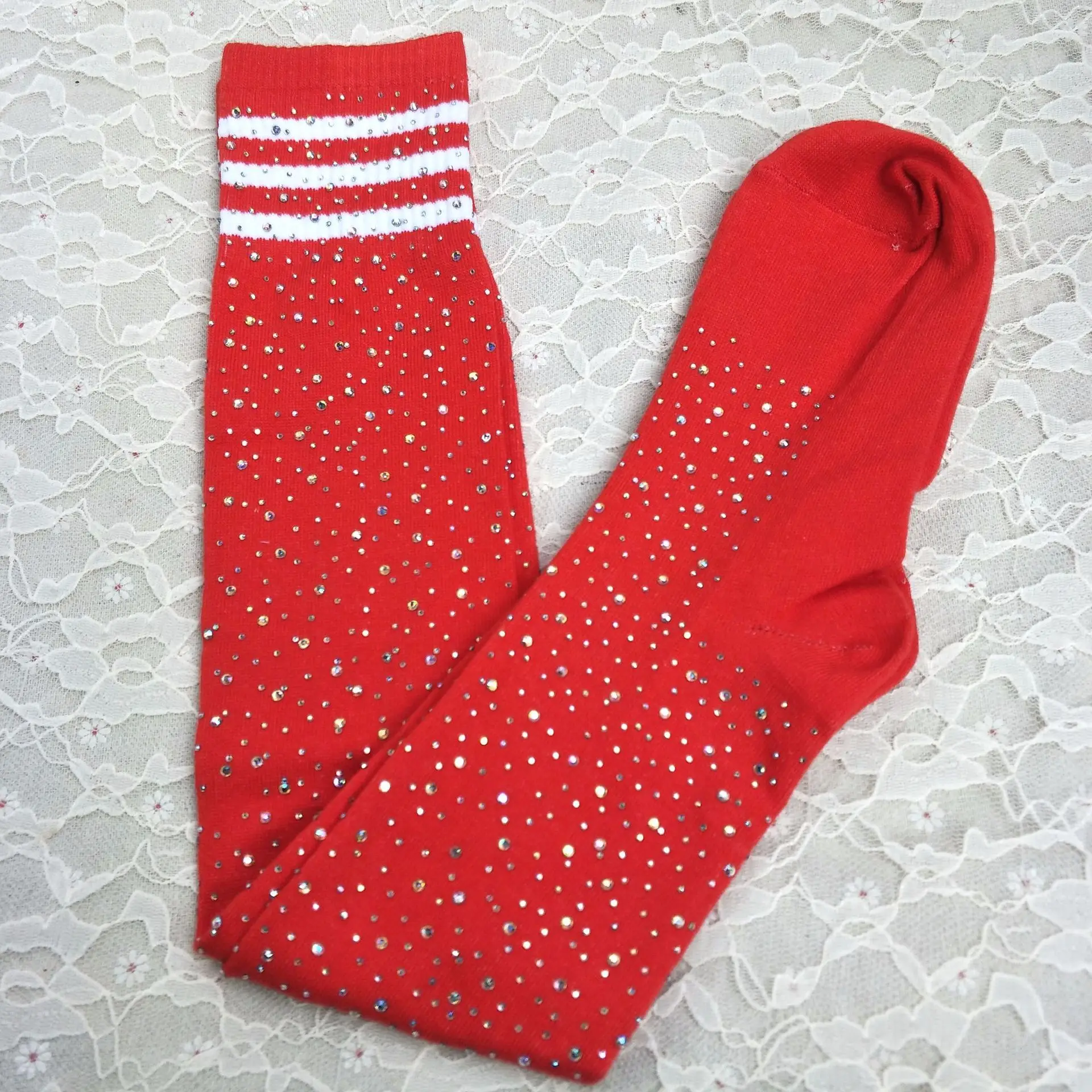 Женские блестящие чулки со стразами, сексуальные длинные носки выше колена, чулки