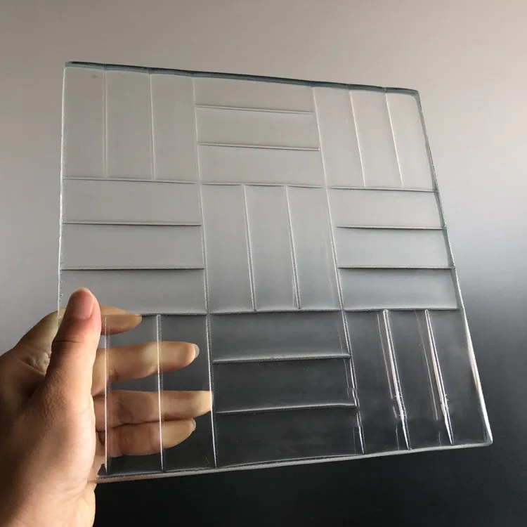 Engraved Glass Sheet decorative glass Pattern Engraved Grooving Glass