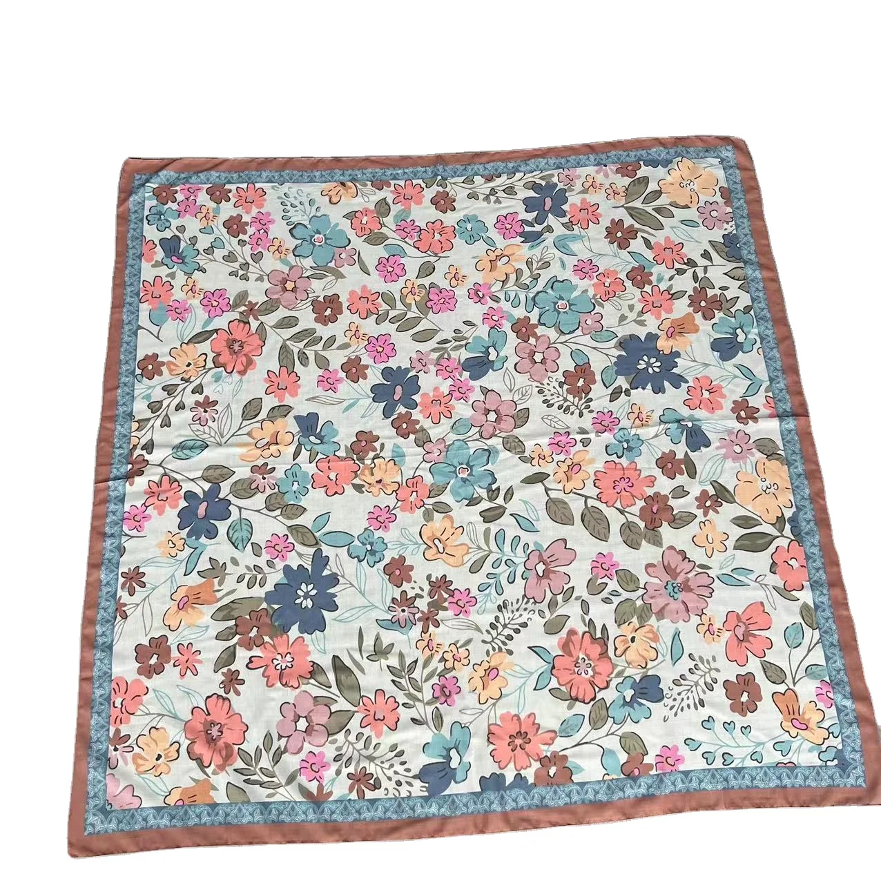 47inch Malaysia Premium Cotton Voile square Bawal customized print designs with neat baby seam stitching