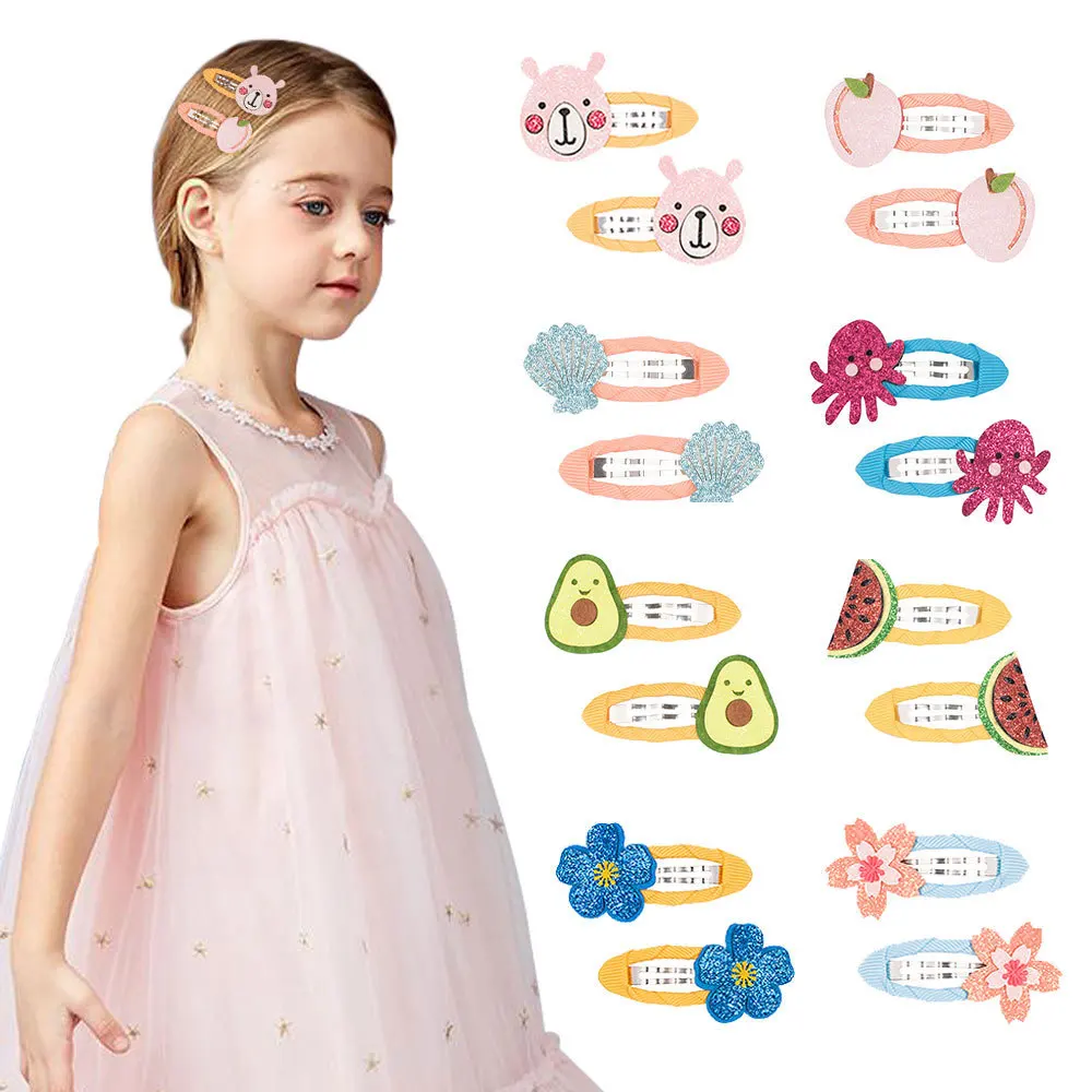 Wholesale Fashion Bird Fruit Crab Flower Bear Rabbit Elephant Shell Girl Hair Clip Accessories