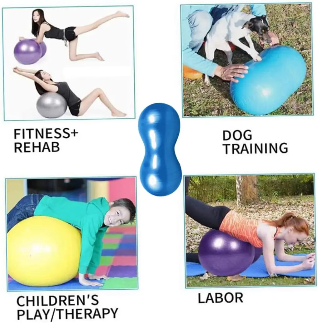 Anti-Burst Peanut Shape Yoga Ball For Stability Balance Physical Therapy Labor Birthing Back Massage Ball