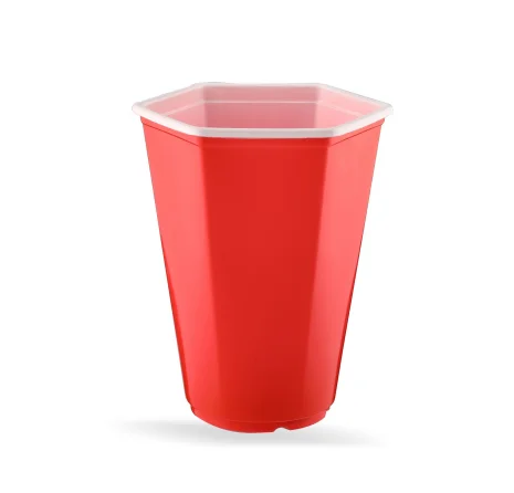 16oz  red and white Hexagonal cup for beverage and game