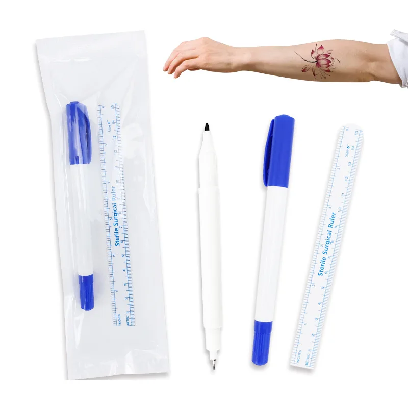 Permanent Makeup Waterproof Marker Pen Double Head Tattoo Surgical Skin Marker Pen