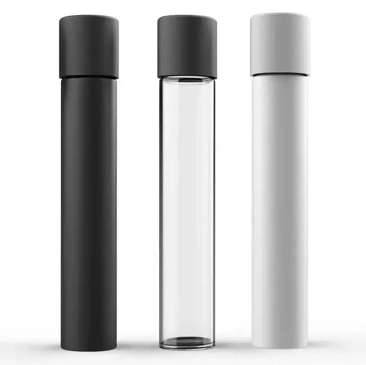 120mm Child Proof Packaging Matte Black Borosilicate Glass Doob Tube