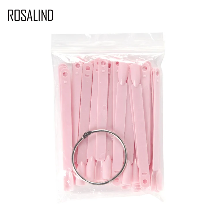 Rosalind 50pcs/lot uv gel nail polish colors display design board natural clear acrylic artificial nails color chart nail tips