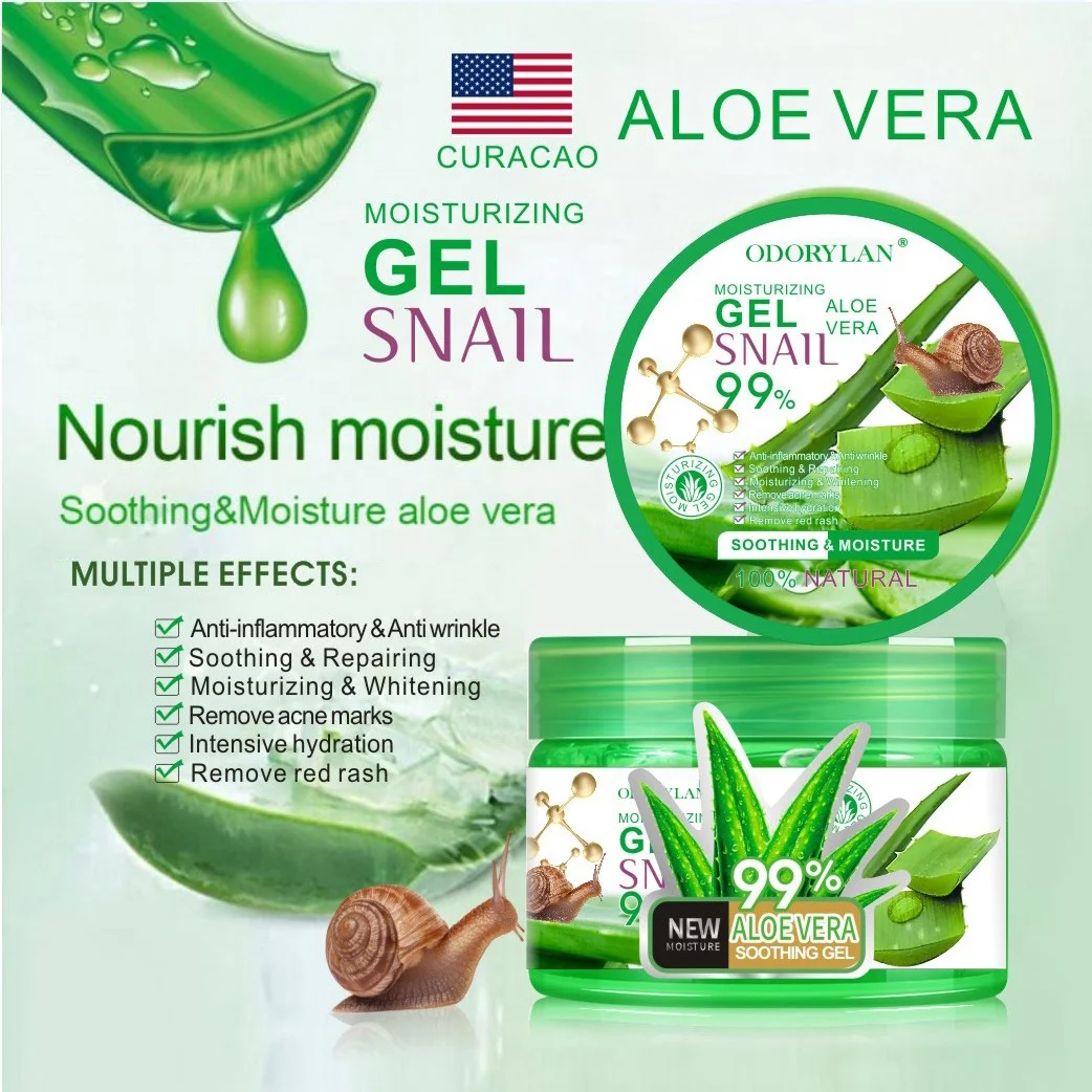 OEM customization moisturizer smoothing and organic herbal aloe vera gel skin 100% pure bulk for sunburn